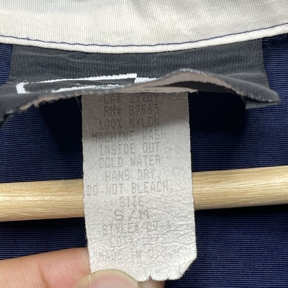 Vintage Surf Style Navy & White Nylon 1/4 Zip Windbreaker With Dive Flag Logo SM - Picture 4 of 6